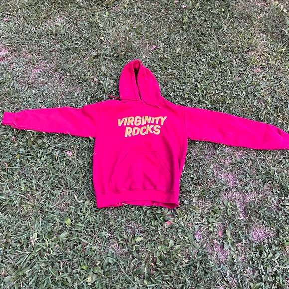 Danny Duncan Virginity Rocks Hoodie Juniors S Maroon & Gold Hooded Sweatshirt - Picture 2 of 9